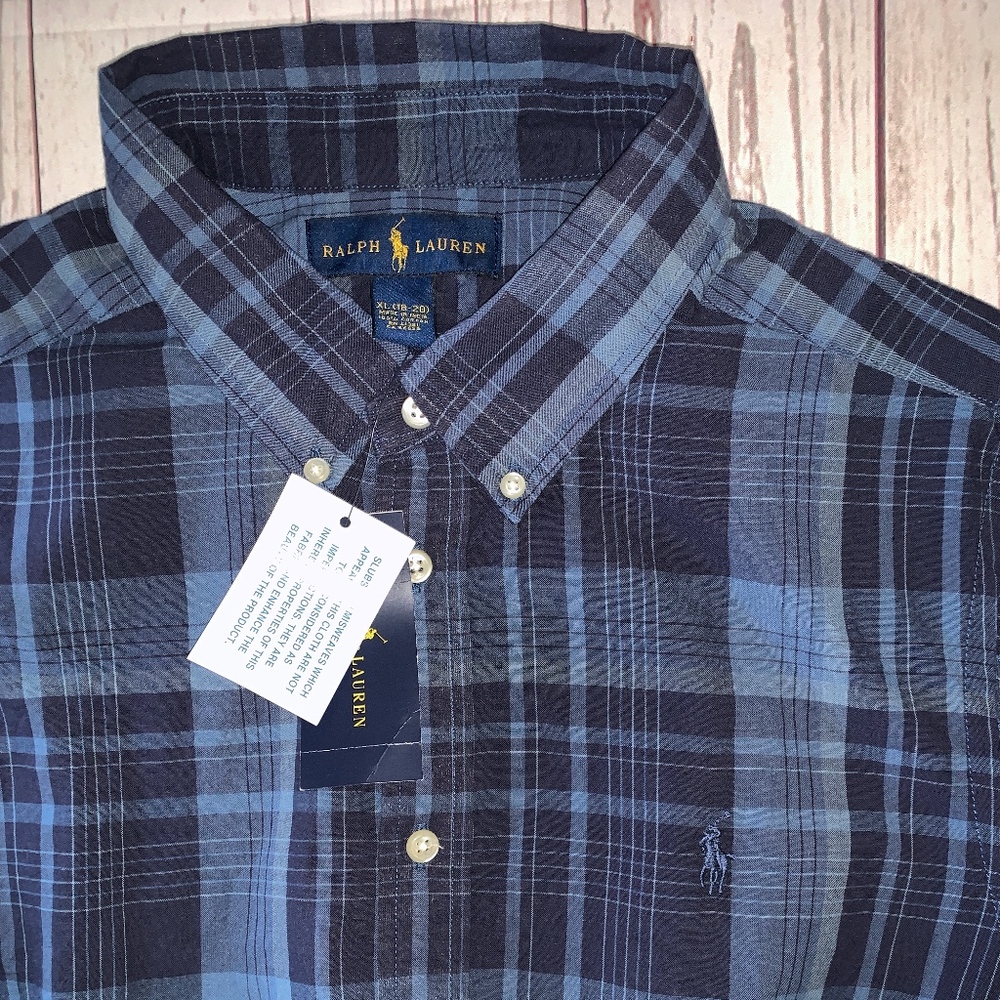 Ralph Lauren Youth Boys XL Button Down Shirt NWT